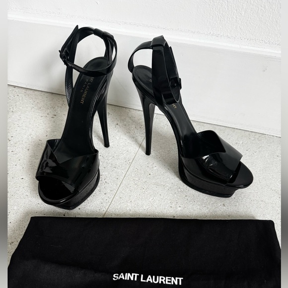 Saint Laurent Glossy Black Heels - Picture 1 of 9